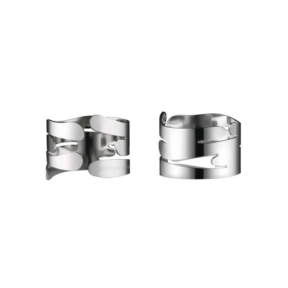 Alessi Набор из двух серебряных колец для салфеток Barkring. BM17S2
