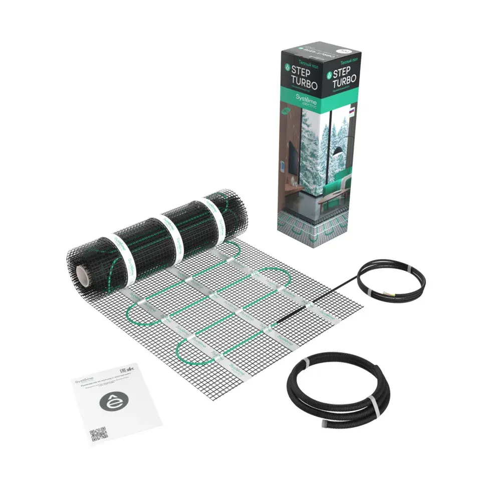 STEP TURBO Мат нагревательный (теплый пол) STM200015, 200 Вт/м2, 300 Вт, 1,5 м2