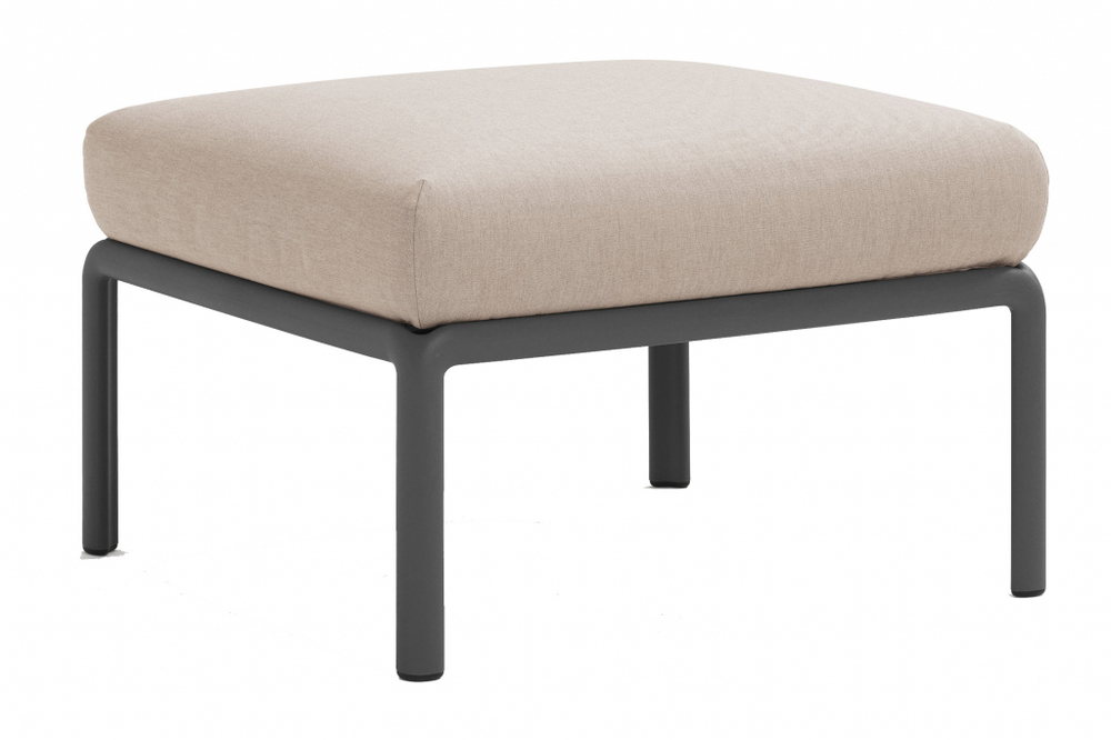Пуф пластиковый с подушкой Nardi Komodo Pouf, антрацит, холст