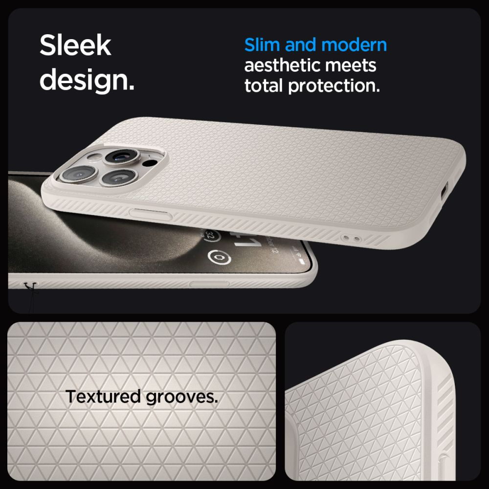 Чехол Spigen LIQUID AIR iPhone 15 PRO MAX NATURAL TITANIUM