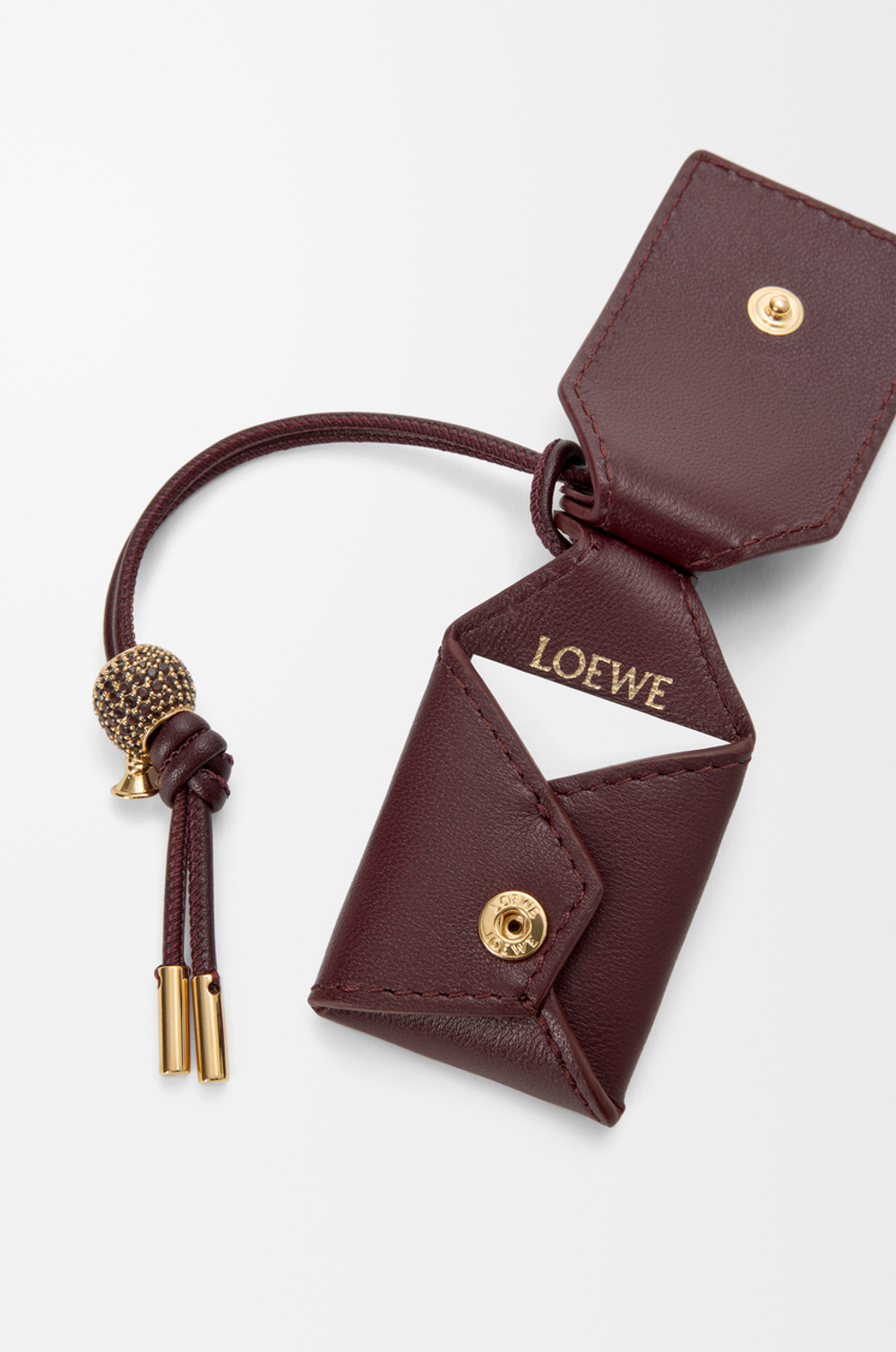 Loewe Мини-сумка Puzzle Featherlight из мягкой кожи ягненка наппа, бургунди