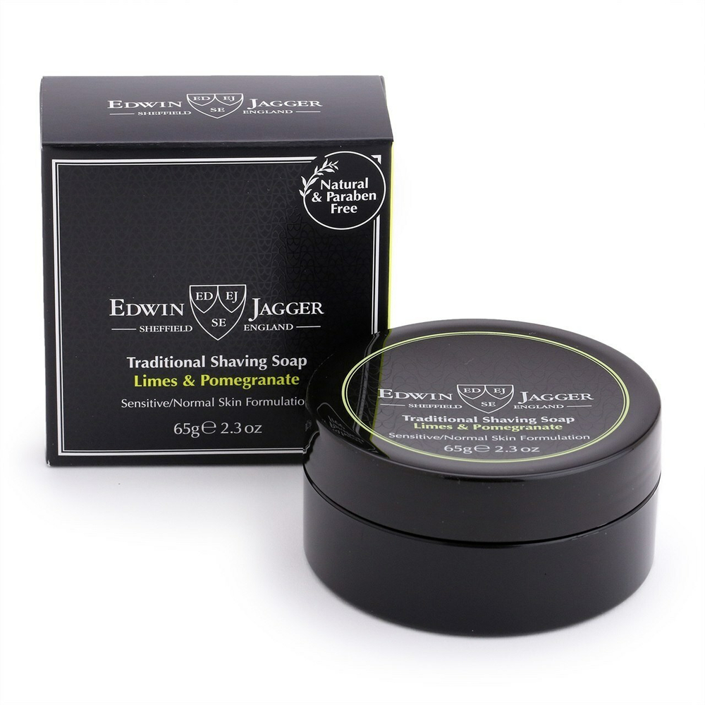 Edwin Jagger Limes & Pomegranate (Travel Container) - Мыло для бритья, 65 гр