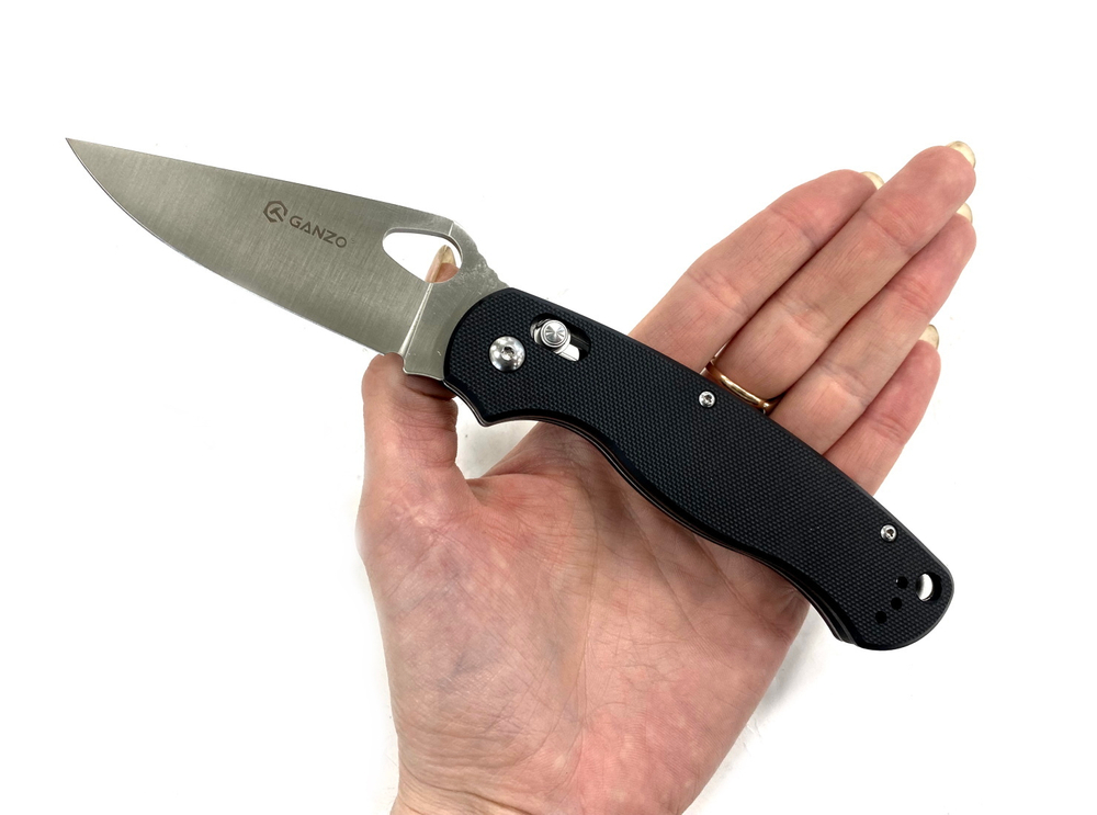 Нож Ganzo G729 черный , G729-BK (Spyderco)