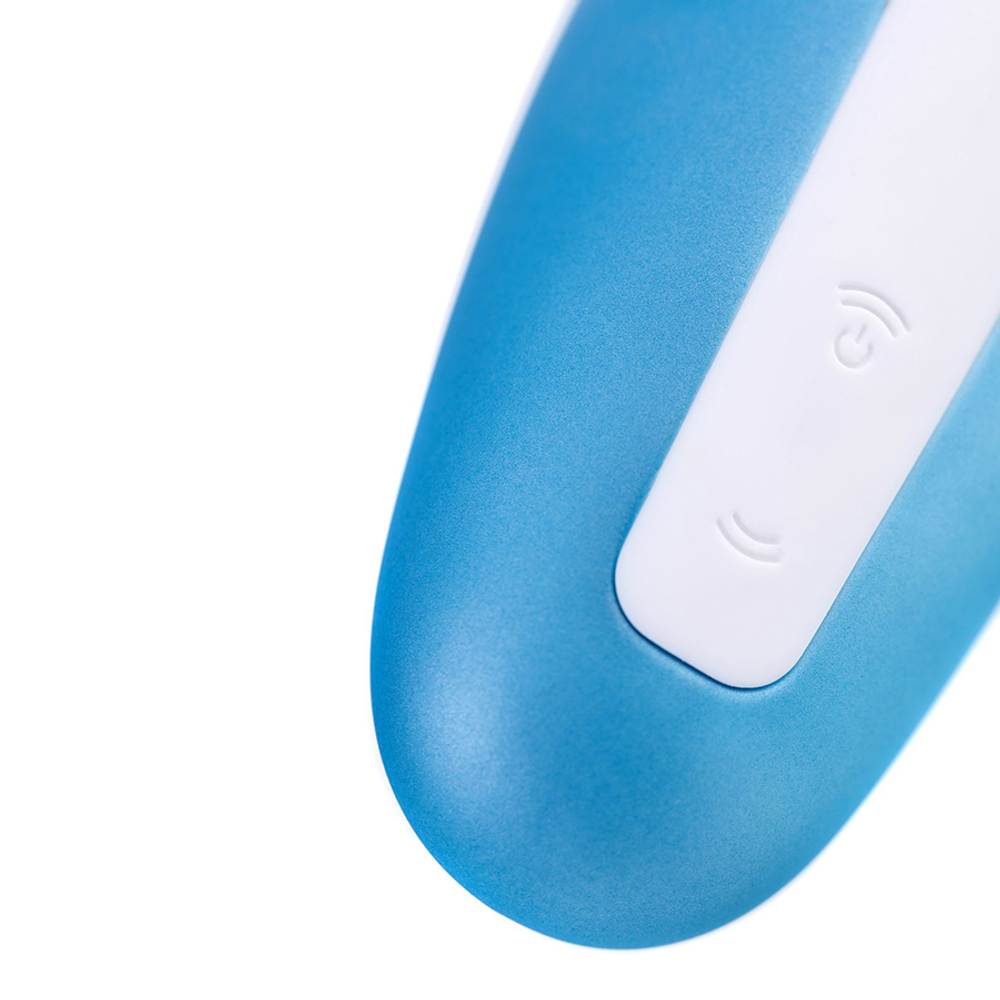 Голубой вакуумный массажер 9см Satisfyer Love Breeze Blue J2018-127-1