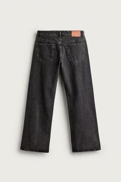 ZARA ДЖИНСЫ LOOSE FIT, ЛИНЯЛЫЙ ЧЕРНЫЙ