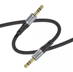 Аудиокабель AUX 3,5mm Hoco 1m UPA26 тканевый черный