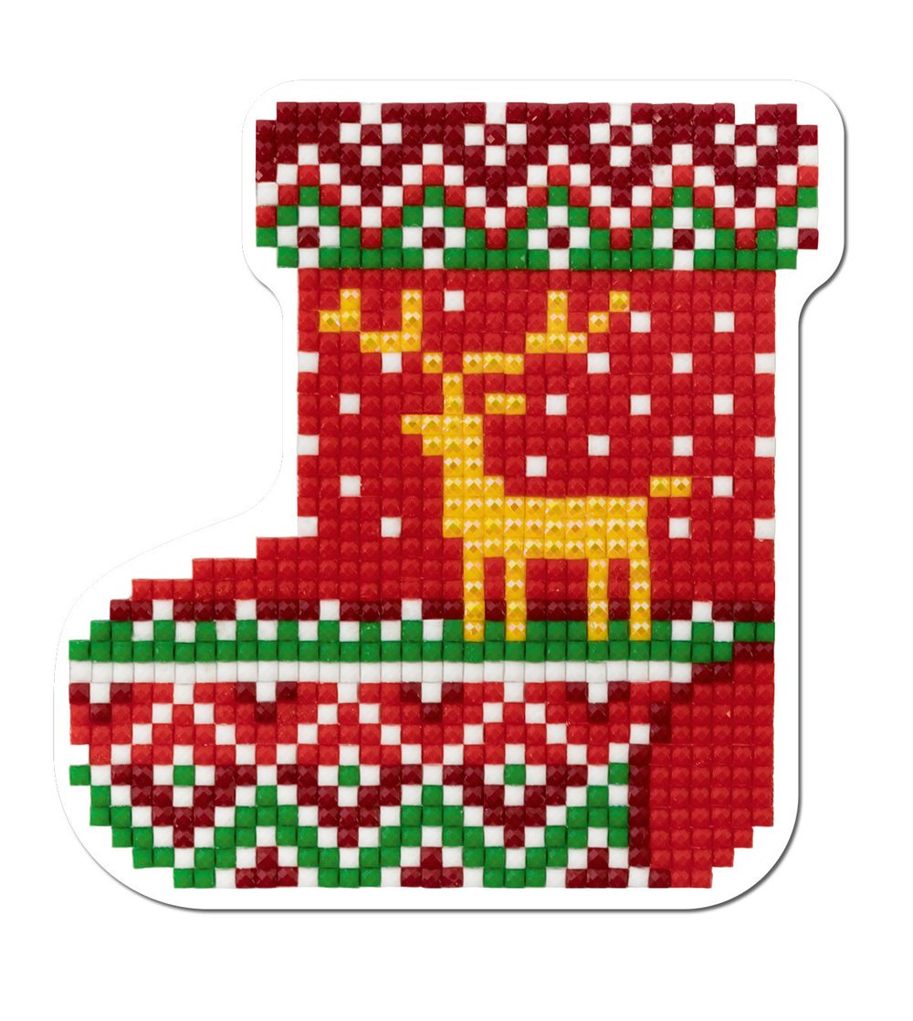 Алмазная (кристальная) мозаика Фрея, магнит Сапожок, 9х9 см