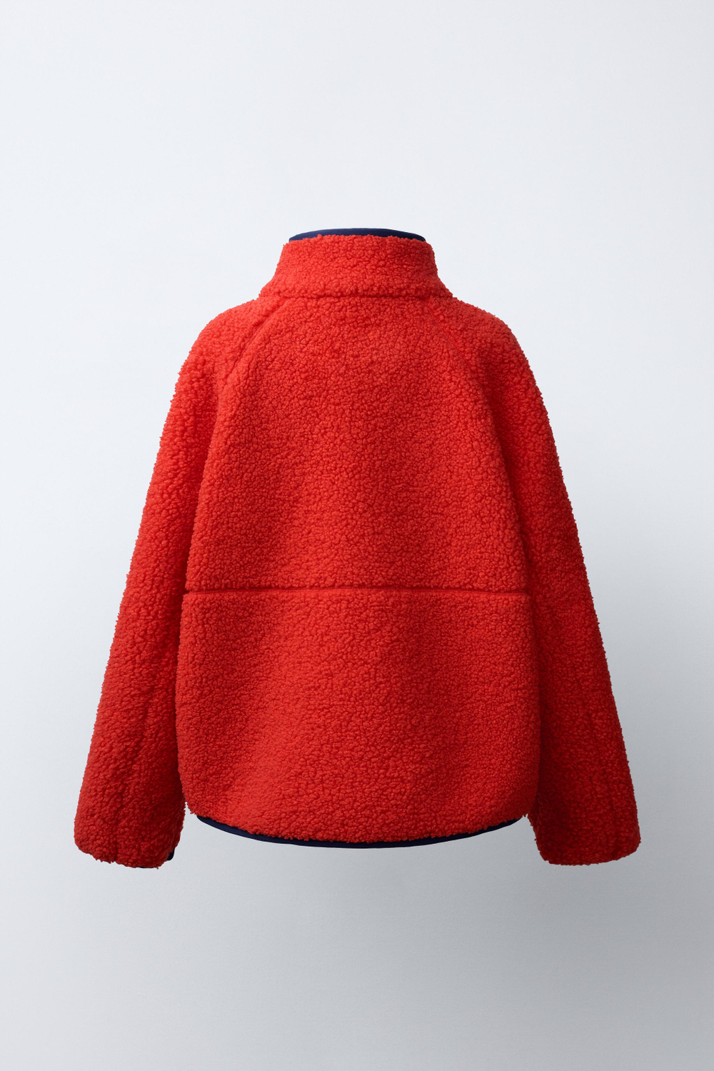 ZARA КУРТКА ИЗ ИСКУССТВЕННОЙ ОВЧИНЫ, КРАСНЫЙ