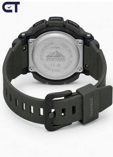 CASIO PRG-340-3DR PRO TREK мужские наручные часы — зелёная PRO TREK с Triple Sensor, солнечным питанием и Duplex LCD