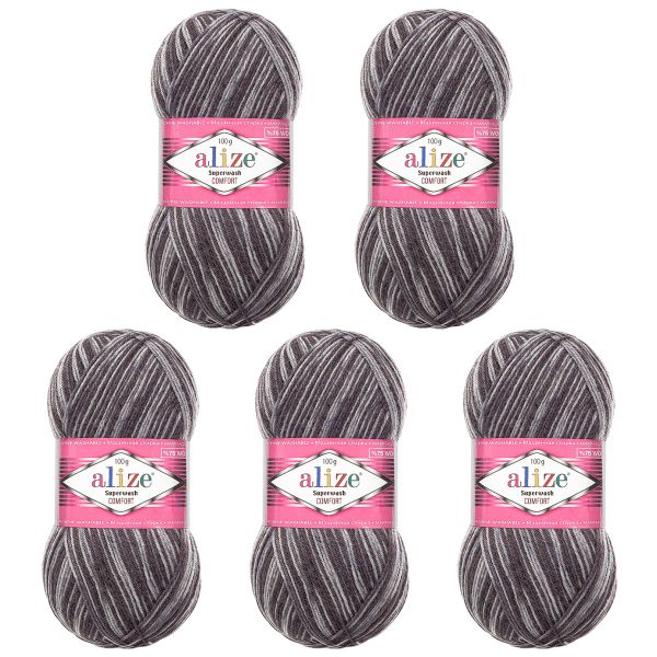 Пряжа Alize (Ализе) Superwash Comfort Socks / уп.5 мот. по 100 г, 420м, 7676 А