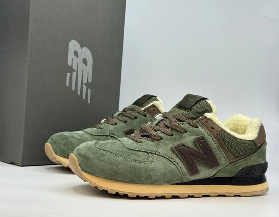 Кроссовки New Balance 574 "Green" с мехом