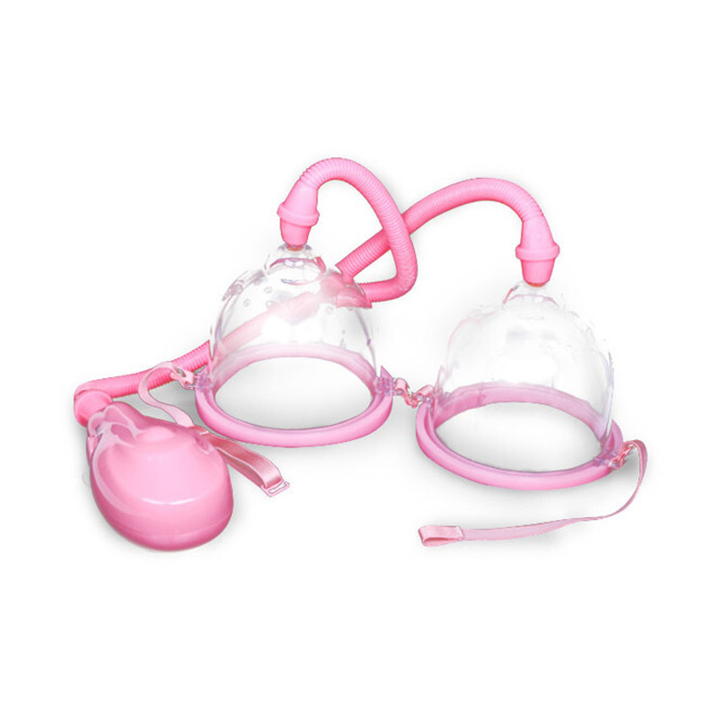 Автоматическая вакуумная помпа для груди Breast Pump (Цвет: прозрачный с розовым)