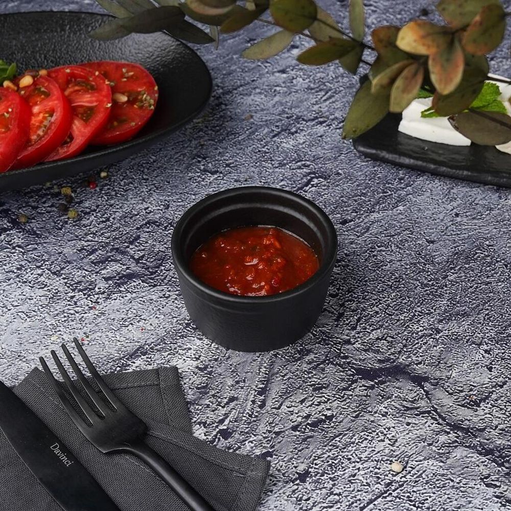 Соусник 110 мл d 7,7 см h4,1 см круглый фарфор Smooth Black Raw Stellar P.L. Proff Cuisine [12]