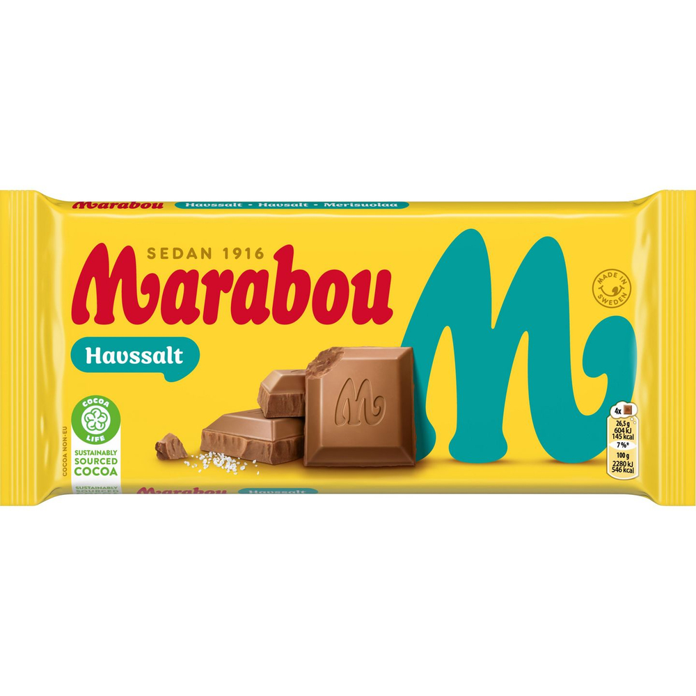 Шоколад молочный Marabou Havssalt с морской солью185 г (из Финляндии)
