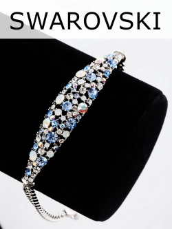 Браслет Россыпь из голубых камней Swarovski