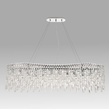 Подвесная хрустальная люстра 12*Е14 Abril SP12 L1200 хром Crystal Lux