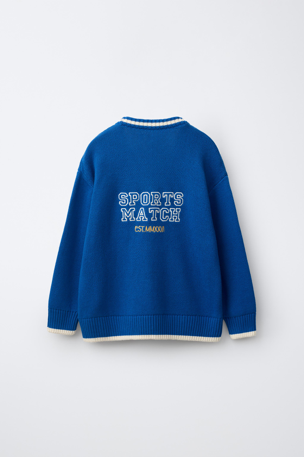 ZARA КАРДИГАН В СТИЛЕ VARSITY, ЯРКО-СИНИЙ