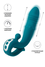 Зеленый вибратор с функцией Up&Down и стимулирующим кольцом Mija - 19 см. (Цвет: зеленый)