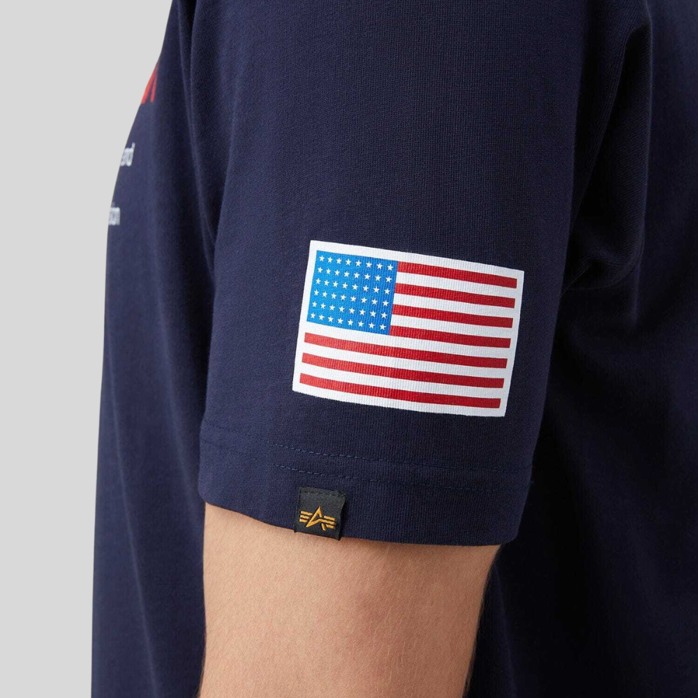 Футболка Alpha Industries Nasa Worm Logo Tee Rep. Blue (Синяя)