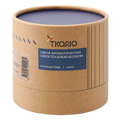 Свеча ароматическая Tkano Edge Green tea & Pear blossom синяя 60ч