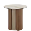 Журнальный столик Shelf, 50х50 см, глянцевая керамика Toscane, натуральный шпон ореха
