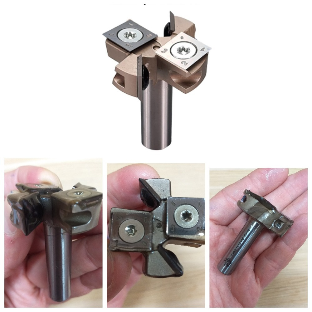 Фреза для выравнивания дна Z 2 / 2 D 38,1 x 12 x 49 S 12 со сменными ножами 12 x 12 x 1,5 Rotis PROCUT 147388876A