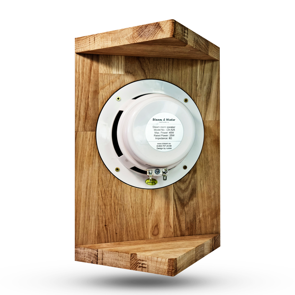 Влагостойкий динамик с декоративной дубовой сеткой SW 525 Wood - Corner, для бани и сауны