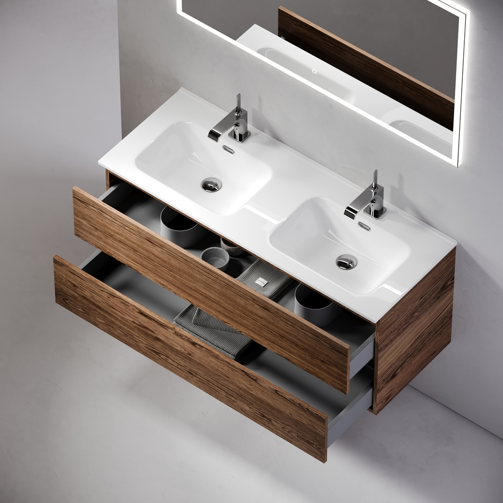 Тумба подвесная под раковину Sancos Urban, дуб чарльстон 1190х450х550, арт. UR120-1ECH
