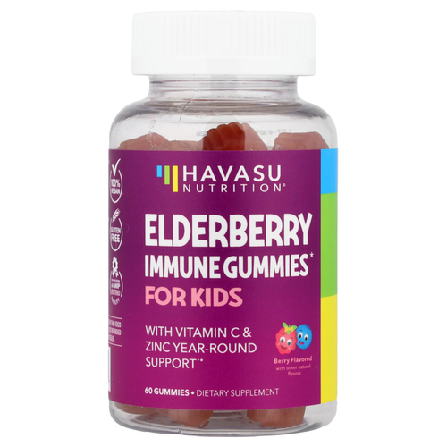 Havasu Nutrition, жевательные таблетки с бузиной для детей, 60 шт.