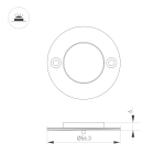 Светильник ART-DECK-LAMP-R56-3W Warm2700 (SL, 120 deg, 24V) (Arlight, IP67 Металл, 3 года)
