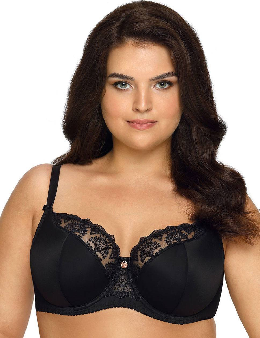 Бюстгальтер Freesia с сшивными чашками plus size и кружевом (Размер: 75K) (Цвет: телесный)