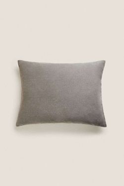 ZARA HOME ЛЬНЯНОЙ ЧЕХОЛ ДЛЯ ДЕКОРАТИВНОЙ ПОДУШКИ XXL, ТЕМНО-СЕРЫЙ