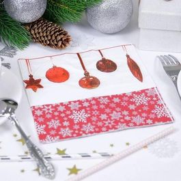 Салфетки бумажные "Новогодние игрушки", (набор 20 шт), 33*33 см