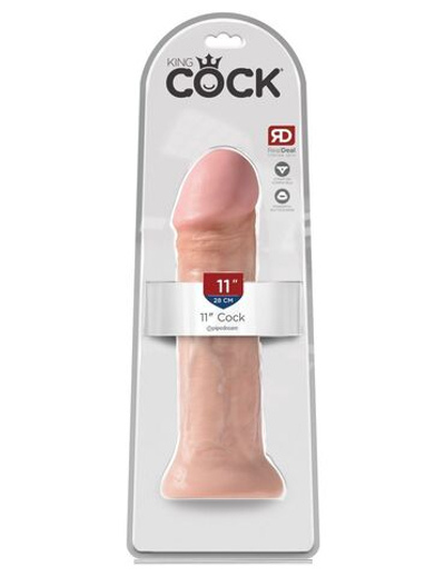 Фаллоимитатор-гигант телесного цвета на присоске 11 Cock - 28 см. (Цвет: телесный)