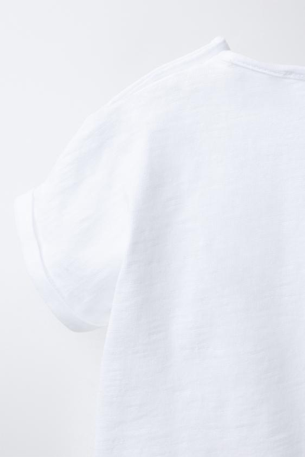ZARA ОДНОТОННАЯ ФУТБОЛЫКА, БЕЛЫЙ