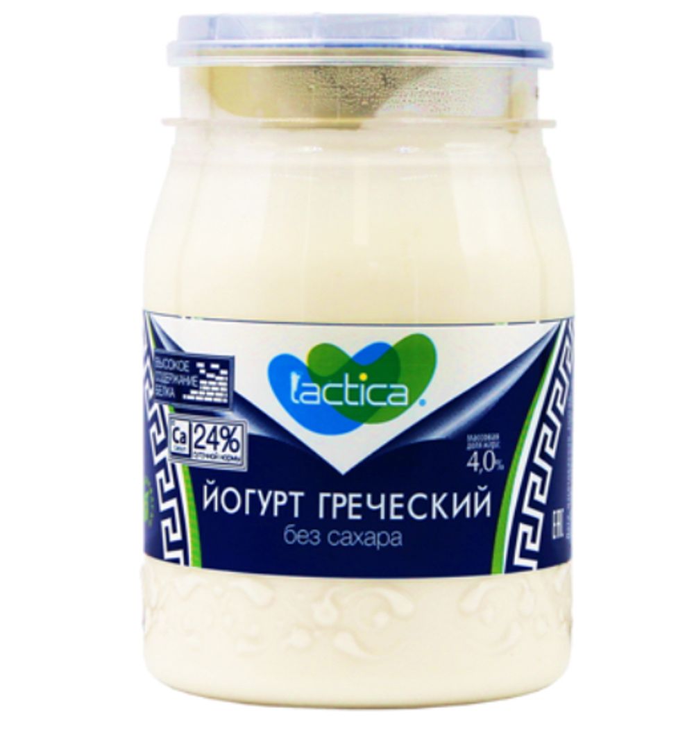 Йогурт греческий натуральный 4% Lactica 190гр