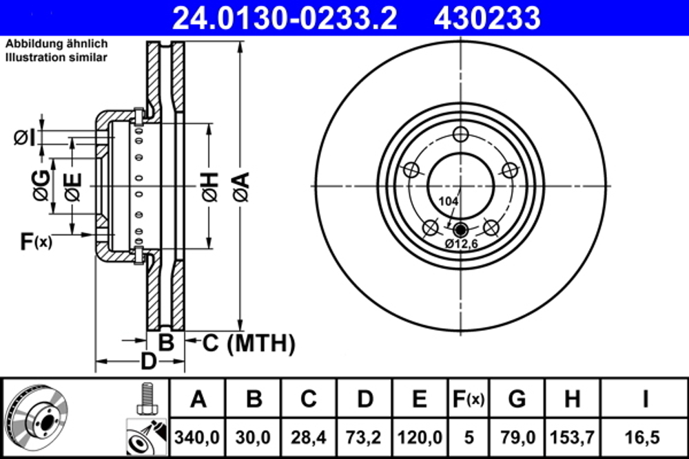 ATE - 24013002332-ATE - Brake Disc
