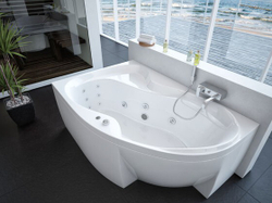 Акриловая ванна Aquatek (Акватек) Вега 170x105 L, с каркасом и сливом-переливом