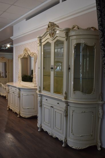 Шкаф-витрина ДЖОКОНДА крем глянец 1,9