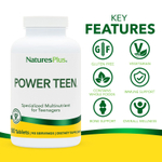 NaturesPlus, Power Teen, мультивитамины и минералы для подростков, 180 таблеток