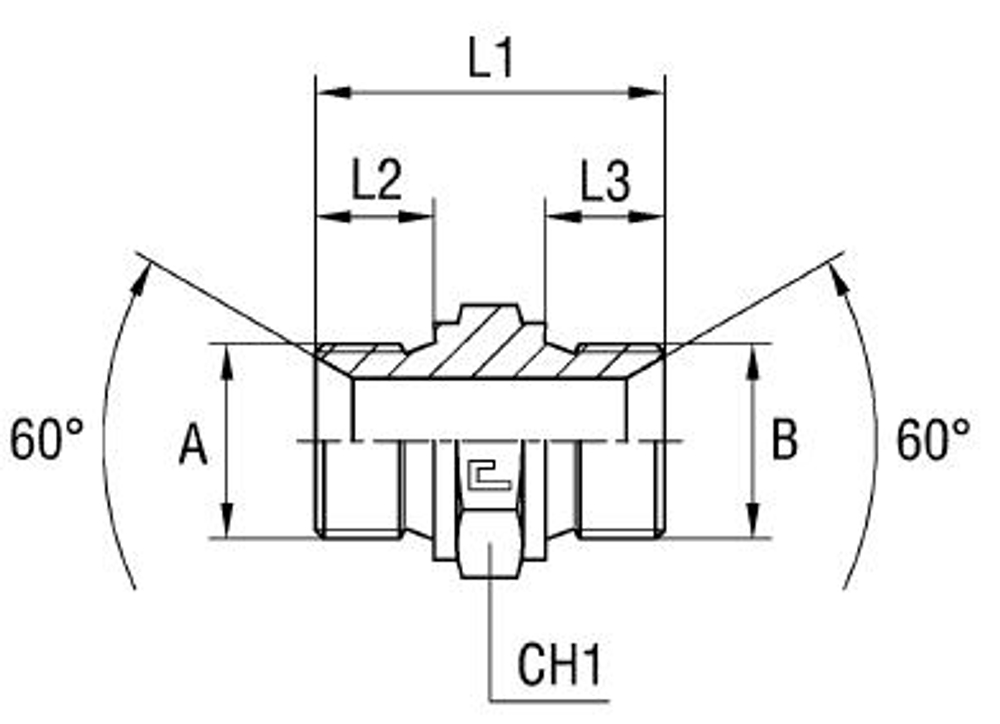 Соединение P BSP 1" BSP 1/2"