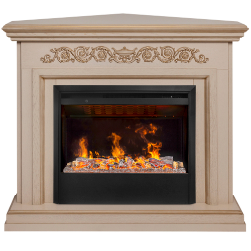 Каминокомплект Real Flame Leticia Corner 26 WT-619G с очагом 3D Helios 26 SBG (угловой)
