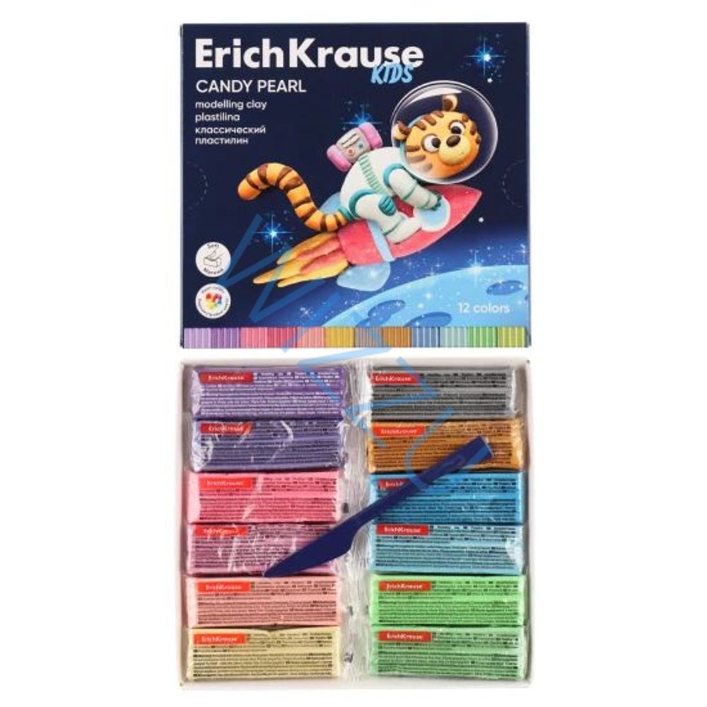 Пластилин классический ErichKrause light 10 цветов, 160 г (во флоупаке с европодвесом 10 шт) Арт.53755