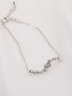 Браслет Млечный путь с белыми кристаллами Swarovski в родии