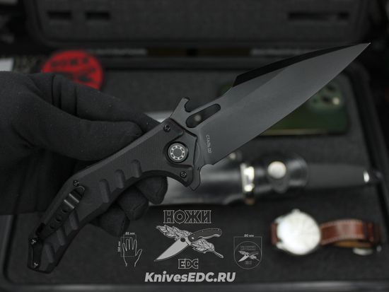 Складной нож НОКС Мангуст-2С (Black Red) 337-708406 c клинком из стали D2, рукоять G10