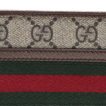 GUCCI Ophidia Canvas With Leather Wallet Men"s Ebony/Brown