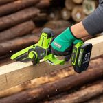 Цепная мини пила аккумуляторная Greenworks G24MCS10k2 Арт. 2008207UA, 24V, 10см, c АКБ 2 А·ч и ЗУ в сумке