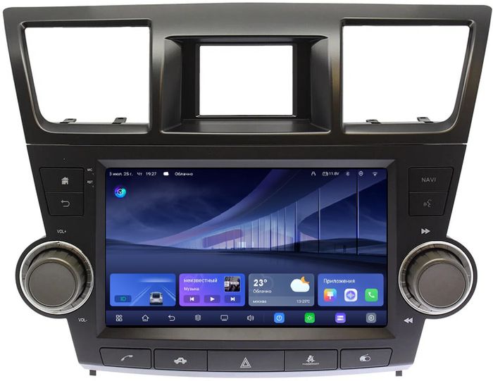 Магнитола для Toyota Highlander 2 2007-2013 XU40 - Kuberg QLed+2K, Android 14, TS105, Быстрейшая, CarPlay, SIM-слот
