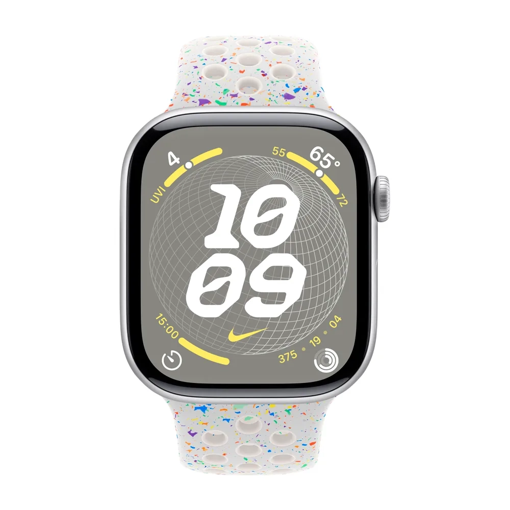 Умные часы Apple Watch Series 10 GPS, 46mm, Silver Aluminium Case with Nike Sport Band M/L, Pure Platinum (Чистая платина) MWX03/MYL53