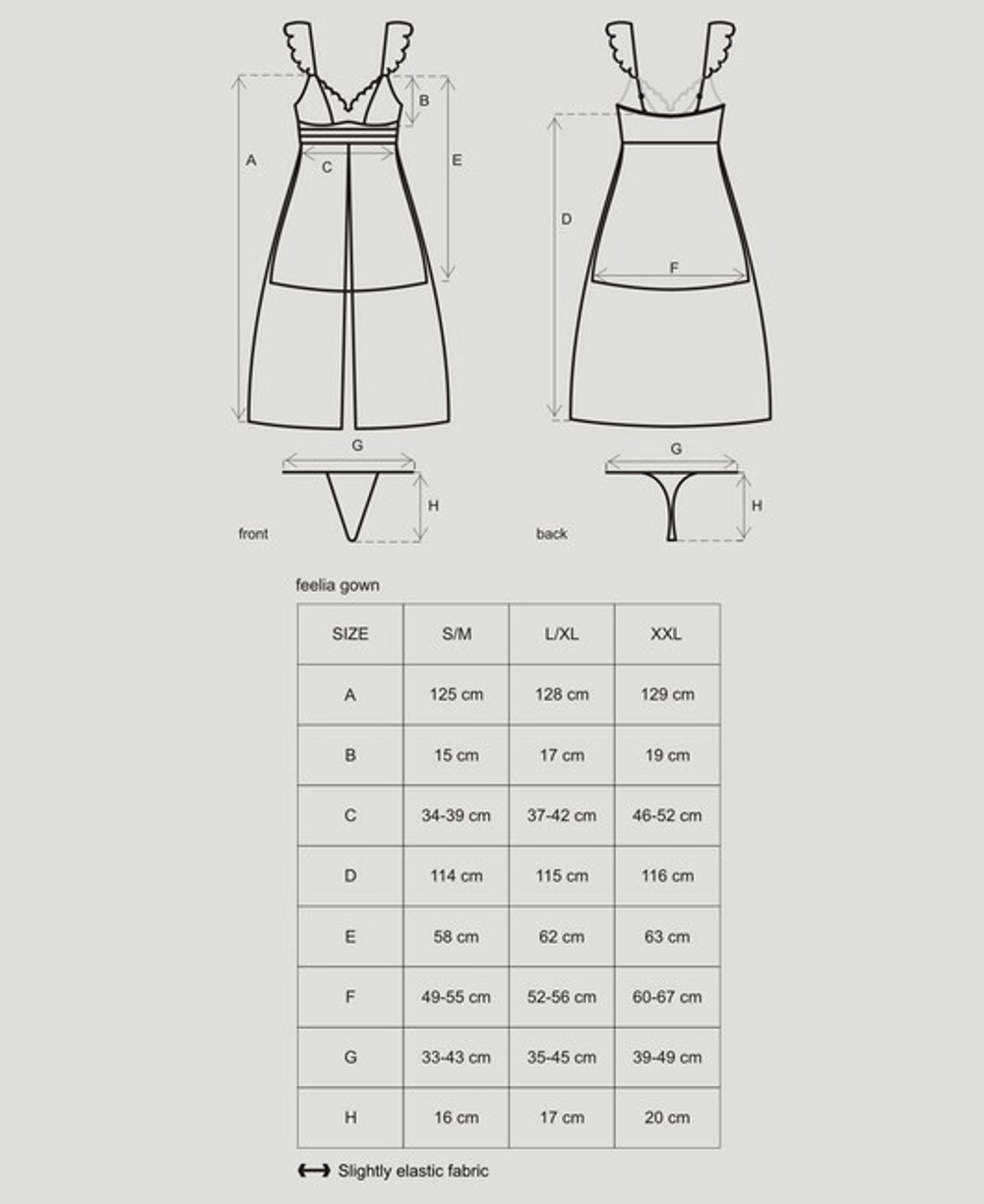 Белоснежная комбинация с прозрачной длинной юбкой Feelia Gown SM (42-44) (Цвет: белый)